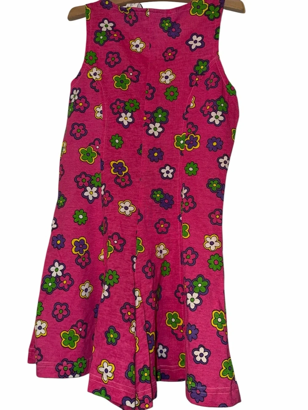 Vtg Stacey’s things pink neon floral bow button shorts romper sz 12 Y2K 90’s